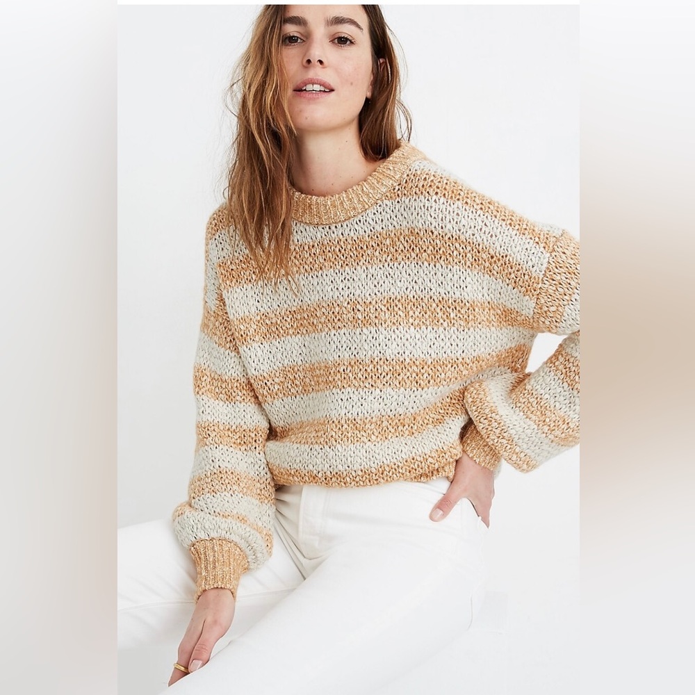 Madewell Baez Pullover Sweater in Stripe